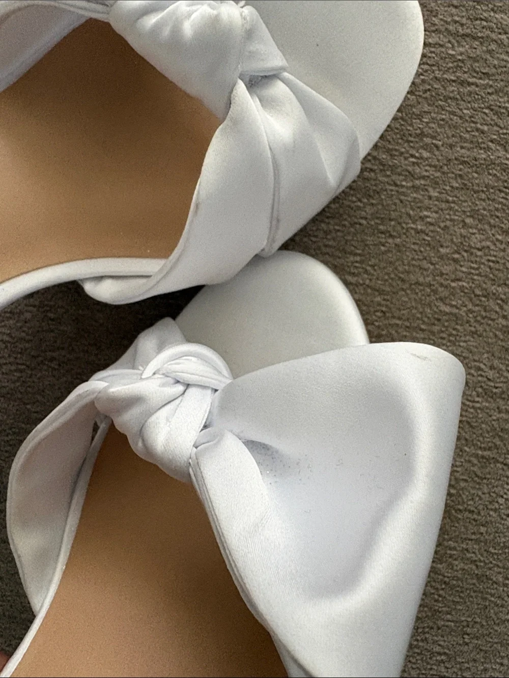GB Girls Sadie-Girl White Satin Half Bow Platform Dress Sandals Size 10